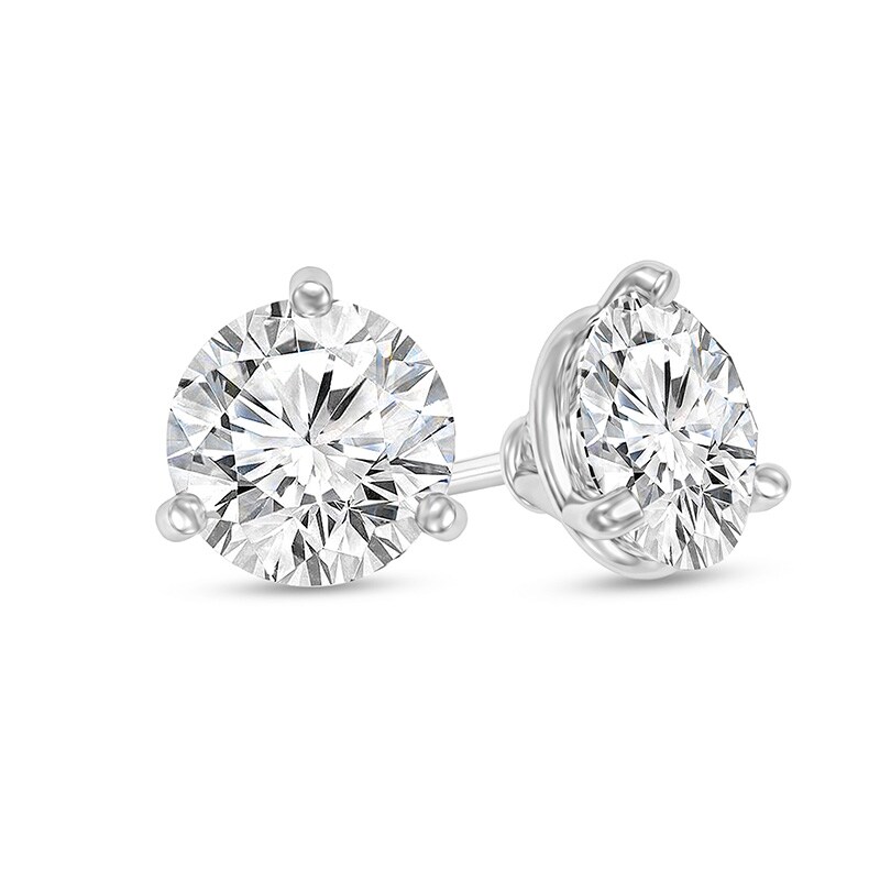 Main Image 1 of Previously Owned - 1/3 CT. T.W. Diamond Solitaire Stud Earrings in 14K White Gold (I/SI2)