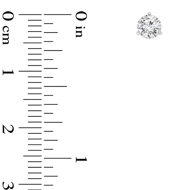 Main Image 2 of Previously Owned - 1/3 CT. T.W. Diamond Solitaire Stud Earrings in 14K White Gold (I/SI2)