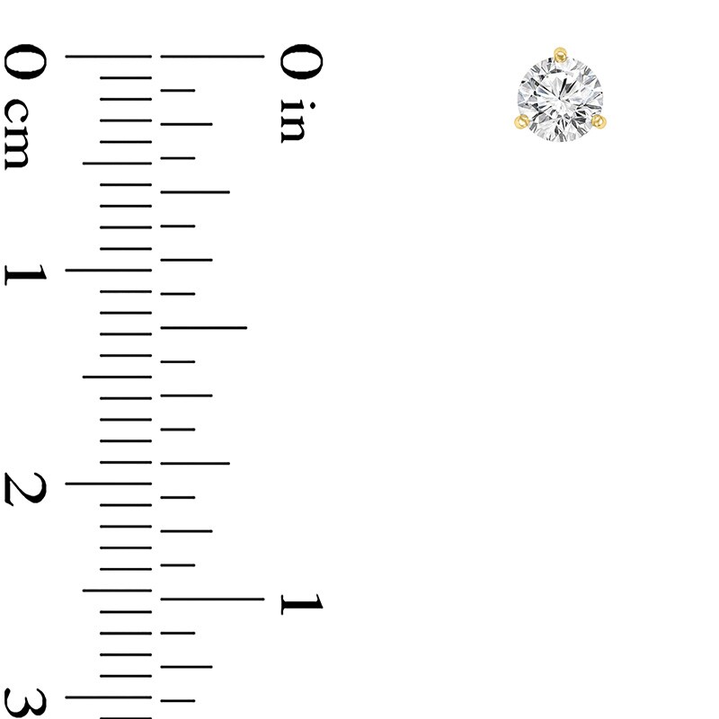 Main Image 2 of Previously Owned - 1/4 CT. T.W. Diamond Solitaire Stud Earrings in 14K Gold (I/SI2)
