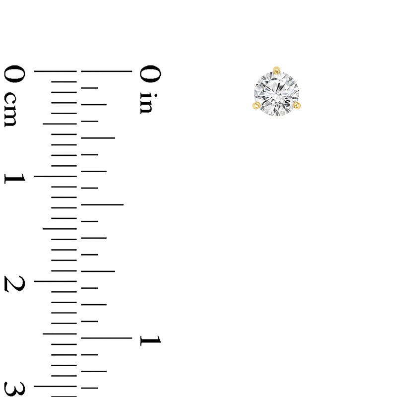 Main Image 2 of Previously Owned - 1/3 CT. T.W. Diamond Solitaire Stud Earrings in 14K Gold (I/SI2)