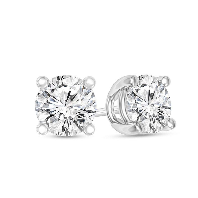 Main Image 1 of Previously Owned - 1/3 CT. T.W. Diamond Solitaire Stud Earrings in 14K White Gold (I/SI2)
