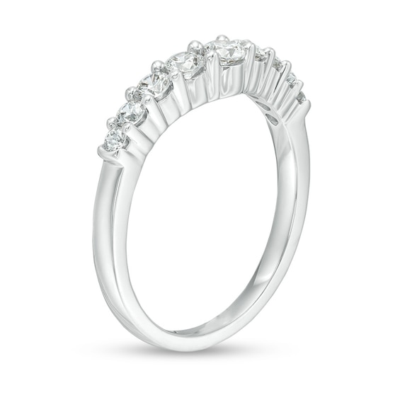 Previously Owned - 1/2 CT. T.w. Diamond Contour Wedding Band in 14K White Gold