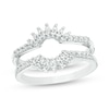 Thumbnail Image 1 of Previously Owned - 1/3 CT. T.W. Diamond Floral Ring Solitaire Enhancer in 10K White Gold
