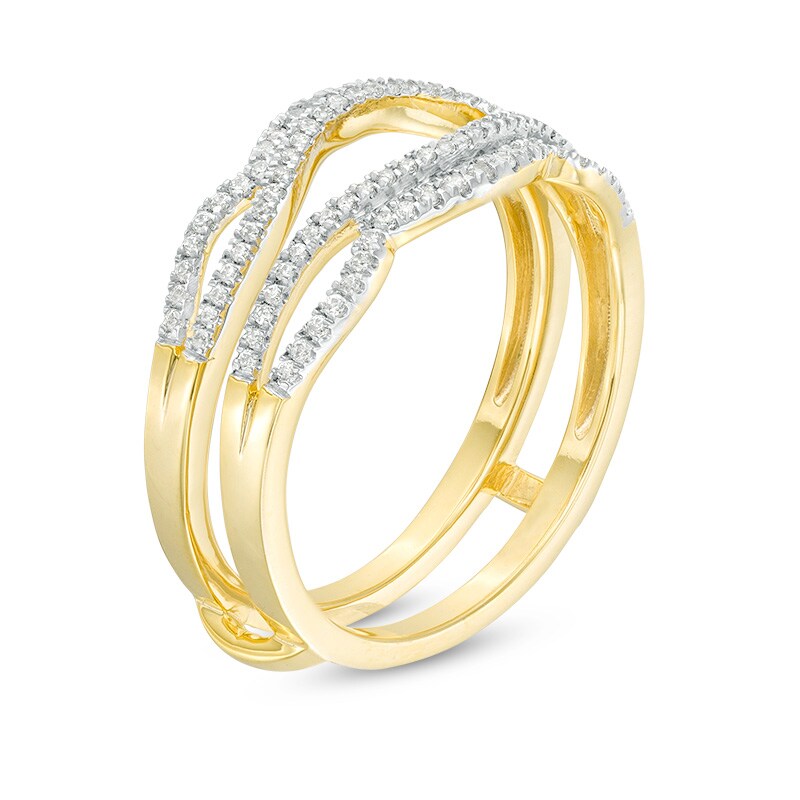 Main Image 2 of Previously Owned - 1/4 CT. T.W. Diamond Wavy Enhancer in 10K Gold