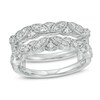 Thumbnail Image 1 of Previously Owned - 3/8 CT. T.W. Diamond Leaves Vintage-Style Ring Solitaire Enhancer in Sterling Silver