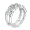 Thumbnail Image 2 of Previously Owned - 3/8 CT. T.W. Diamond Leaves Vintage-Style Ring Solitaire Enhancer in Sterling Silver