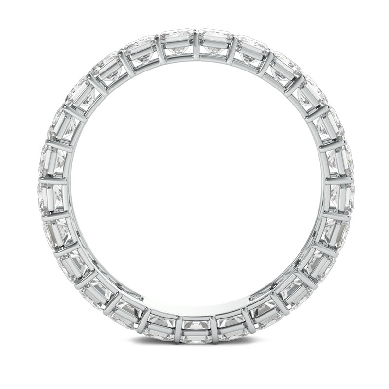 Main Image 3 of Previously Owned - 3 CT. T.W. Emerald-Cut Diamond Eternity Band in Platinum