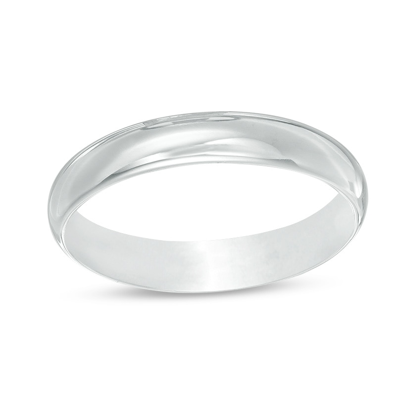 Main Image 1 of Previously Owned - Men's 4.0mm Lightweight Comfort-Fit Wedding Band in 10K White Gold