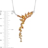 Thumbnail Image 2 of Previously Owned - Pear-Shaped and Round Madeira Citrine and Citrine Curved Cluster "Y" Necklace in Sterling Silver