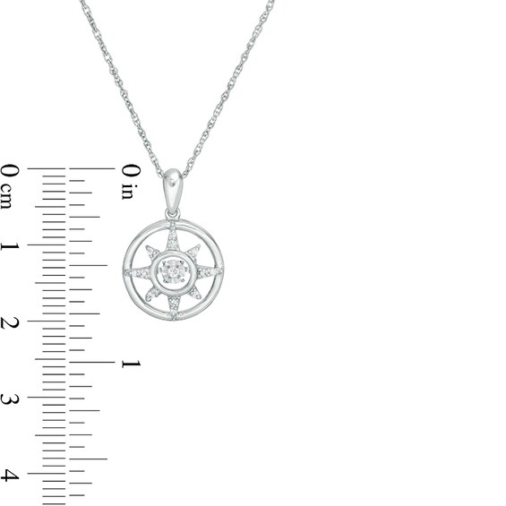 Previously Owned - 1/20 CT. T.w. Diamond Compass Pendant in Sterling Silver
