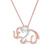Thumbnail Image 1 of Previously Owned - 1/15 CT. T.W. Diamond Elephant Pendant in Sterling Silver with 14K Rose Gold Plate