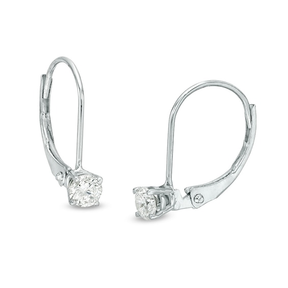Previously Owned - 1/4 CT. T.w. Diamond Solitaire Drop Earrings in 14K White Gold (I/I3)