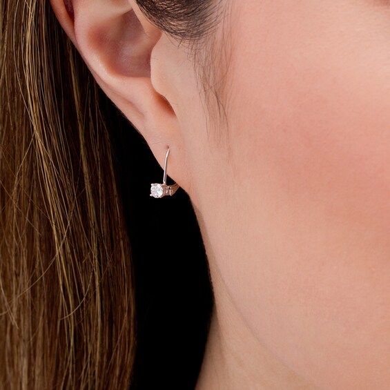 Previously Owned - 1/4 CT. T.w. Diamond Solitaire Drop Earrings in 14K White Gold (I/I3)