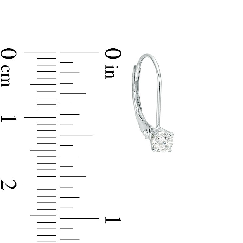 Main Image 3 of Previously Owned - 1/4 CT. T.W. Diamond Solitaire Drop Earrings in 14K White Gold (I/I3)