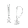 Previously Owned - 1/2 CT. T.W. Princess-Cut Diamond Solitaire Leverback Earrings in 14K White Gold (I/VS2)
