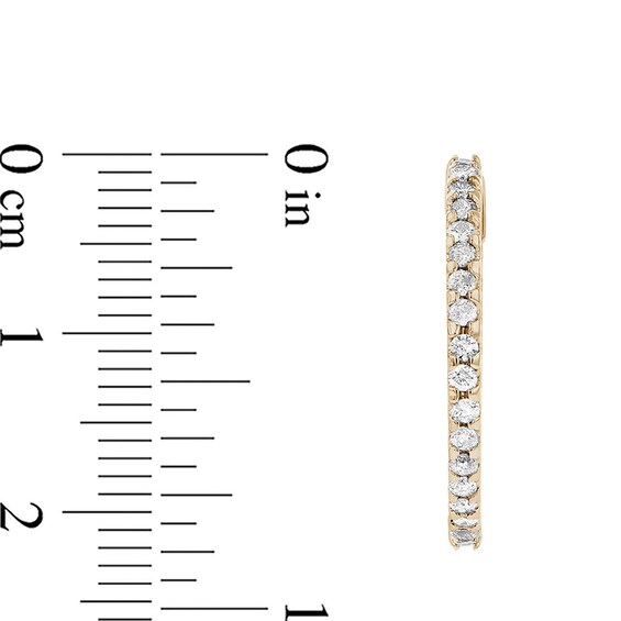 Previously Owned - 3/4 CT. T.w. Diamond Inside-Out Hoop Earrings in 14K Gold
