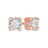 Thumbnail Image 1 of Previously Owned - 1/10 CT. T.W. Diamond Heart Prong Solitaire Stud Earrings in 10K Rose Gold