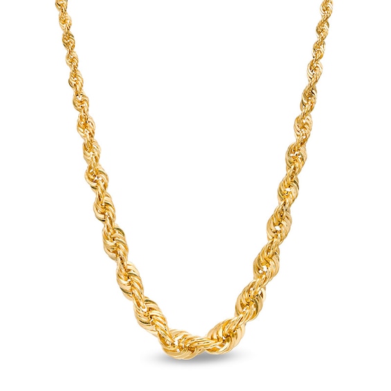 Previously Owned - Graduated Rope Chain Necklace in 14K Gold - 18"