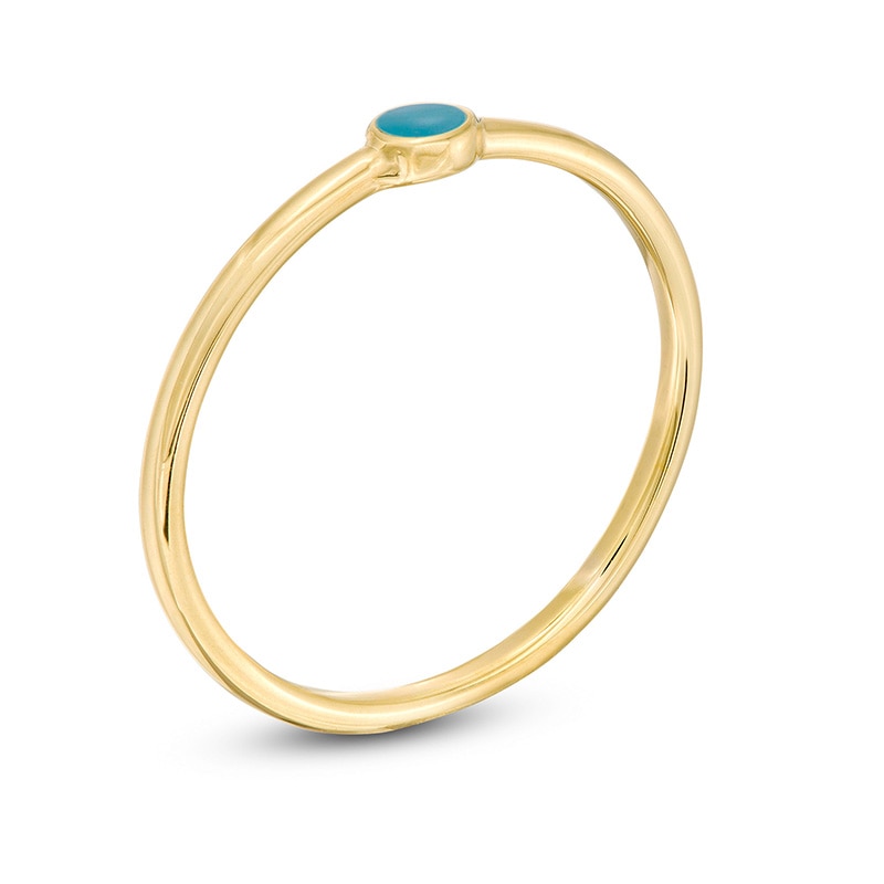 Main Image 3 of Previously Owned - Turquoise Enamel Circle Ring in 14K Gold