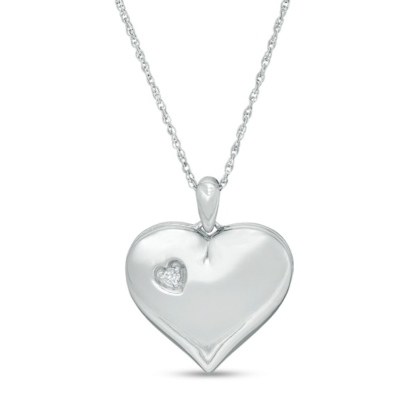 Previously Owned - Diamond Accent Double Heart Locket in Sterling Silver