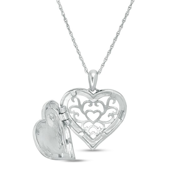 Previously Owned - Diamond Accent Double Heart Locket in Sterling Silver
