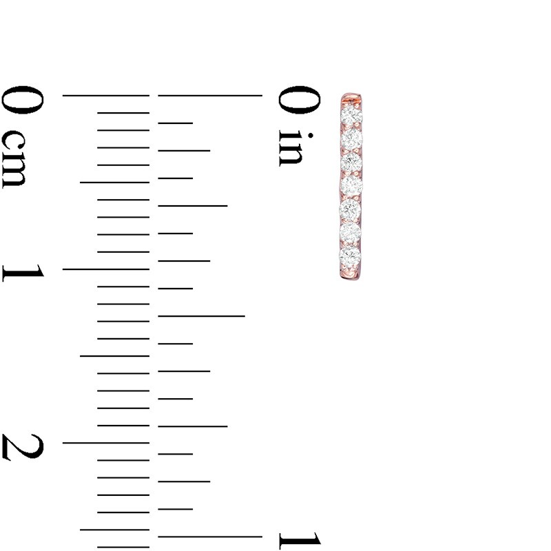 Main Image 3 of Previously Owned - 1/10 CT. T.W. Diamond Vertical Bar Drop Earrings in 10K Rose Gold