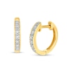 Thumbnail Image 1 of Previously Owned - 1/15 CT. T.W. Diamond Huggie Hoop Earrings in 14K Gold