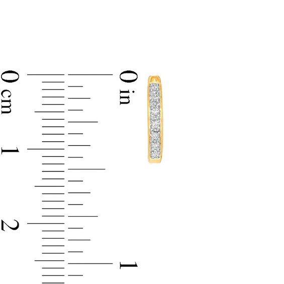 Previously Owned - 1/15 CT. T.w. Diamond Huggie Hoop Earrings in 14K Gold