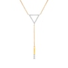Thumbnail Image 1 of Previously Owned - 1/5 CT. T.W. Diamond Triangle Outline "Y" Necklace in 10K Gold - 19"