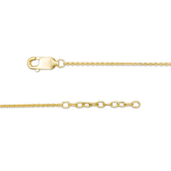 Previously Owned - Black Diamond Accent Crescent Moon Anklet in Sterling Silver with 14K Gold Plate - 10"