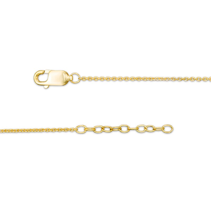 Main Image 3 of Previously Owned - Black Diamond Accent Crescent Moon Anklet in Sterling Silver with 14K Gold Plate - 10"