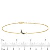 Thumbnail Image 4 of Previously Owned - Black Diamond Accent Crescent Moon Anklet in Sterling Silver with 14K Gold Plate - 10"