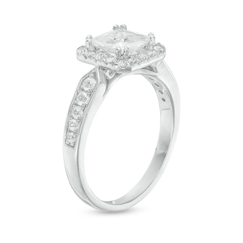 Main Image 3 of Previously Owned - 1-1/2 CT. T.W. Princess-Cut Diamond Frame Engagement Ring in 14K White Gold