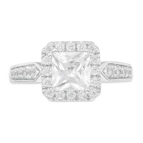 Previously Owned - 1-1/2 CT. T.w. Princess-Cut Diamond Frame Engagement Ring in 14K White Gold