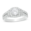 Thumbnail Image 1 of Previously Owned - 1-1/2 CT. T.W. Diamond Cushion Frame Collar Engagement Ring in 14K White Gold