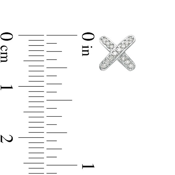 Previously Owned - 1/10 CT. T.w. Diamond "X" Stud Earrings in 10K White Gold