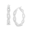 Thumbnail Image 1 of Previously Owned - 1/4 CT. T.W. Diamond Twist Hoop Earring in 10K White Gold