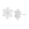 Thumbnail Image 1 of Previously Owned - 1/20 CT. T.W. Diamond Snowflake Stud Earrings in Sterling Silver