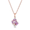 Thumbnail Image 1 of Previously Owned - Baguette-Cut Amethyst and Diamond Accent Cluster Pendant in 10K Rose Gold