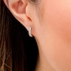 Thumbnail Image 2 of Previously Owned - 1/4 CT. T.W. Baguette Diamond Vintage-Style Hoop Earrings in 10K White Gold