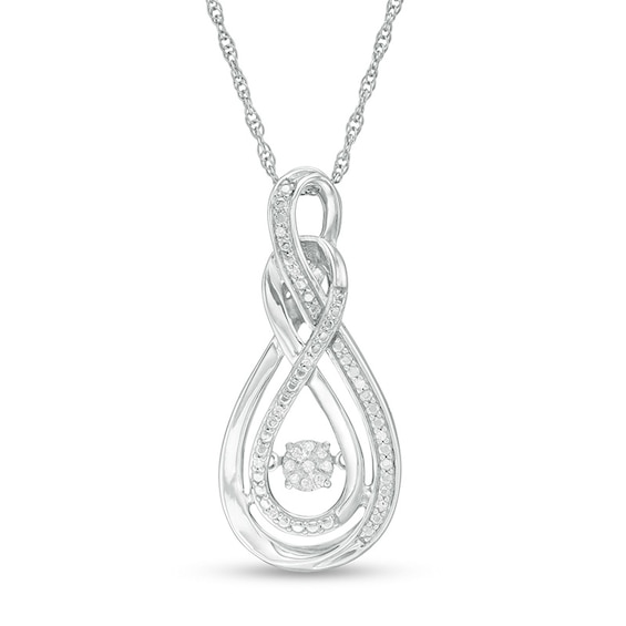 Previously Owned - 1/20 CT. T.w. Double Infinity Loop Pendant in Sterling Silver