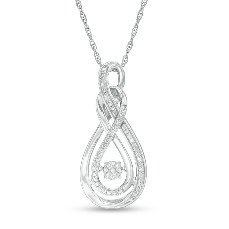 Main Image 1 of Previously Owned - 1/20 CT. T.W. Double Infinity Loop Pendant in Sterling Silver