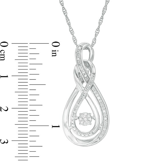 Previously Owned - 1/20 CT. T.w. Double Infinity Loop Pendant in Sterling Silver