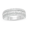 Thumbnail Image 1 of Previously Owned - 1-1/3 CT. T.W. Diamond Multi Row Vintage-Style Anniversary Ring in 10K White Gold