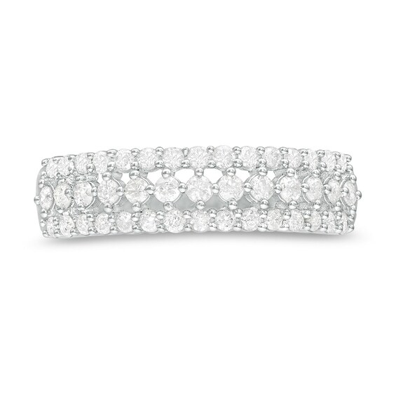 Previously Owned - 1/2 CT. T.w. Diamond Multi-Row Band in 10K White Gold