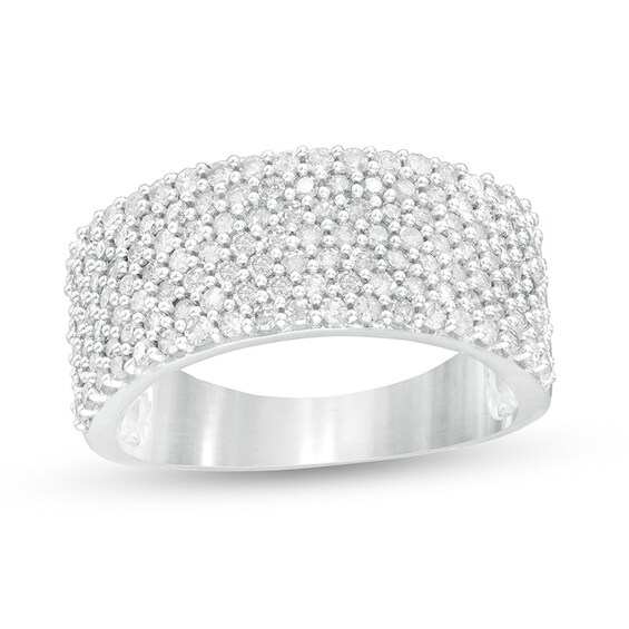 Previously Owned - 1 CT. T.w. Diamond Multi-Row Band in 10K White Gold