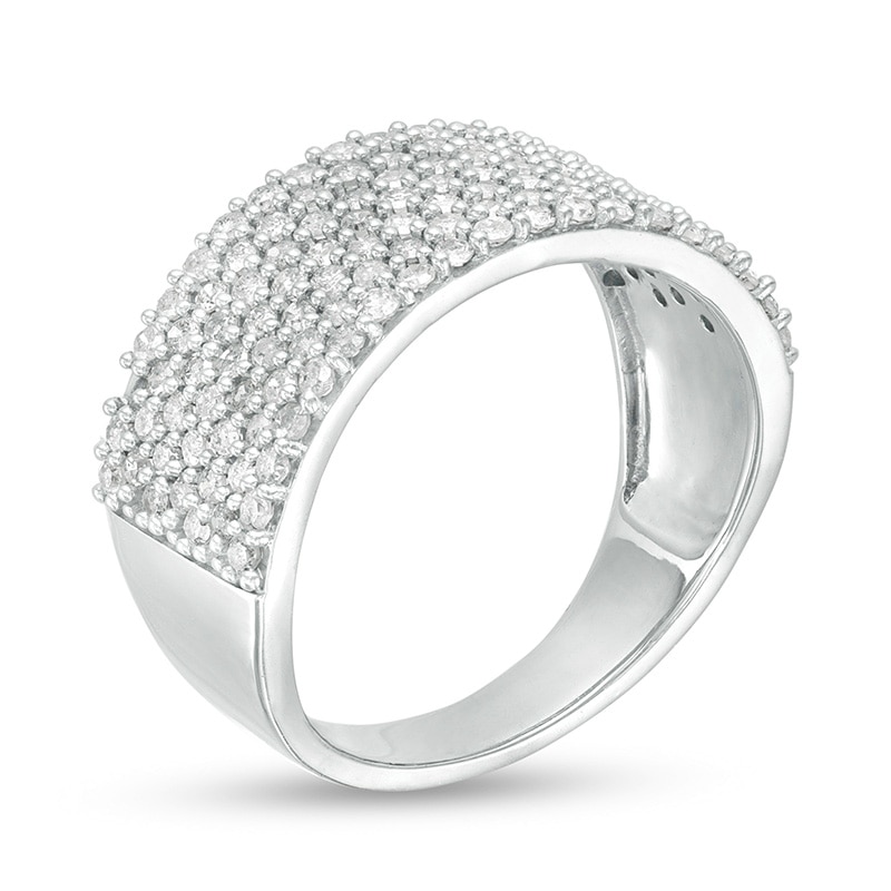 Main Image 3 of Previously Owned - 1 CT. T.W. Diamond Multi-Row Band in 10K White Gold