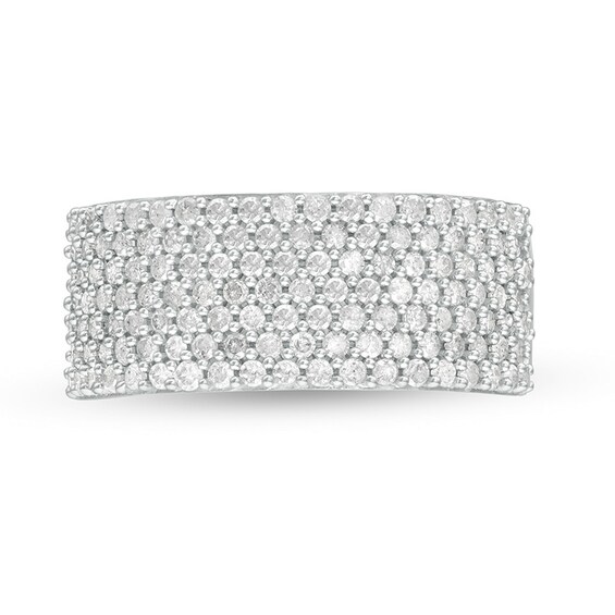 Previously Owned - 1 CT. T.w. Diamond Multi-Row Band in 10K White Gold