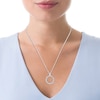 Thumbnail Image 1 of Previously Owned - 1/5 CT. T.W. Baguette and Round Diamond Circle Pendant in 10K White Gold