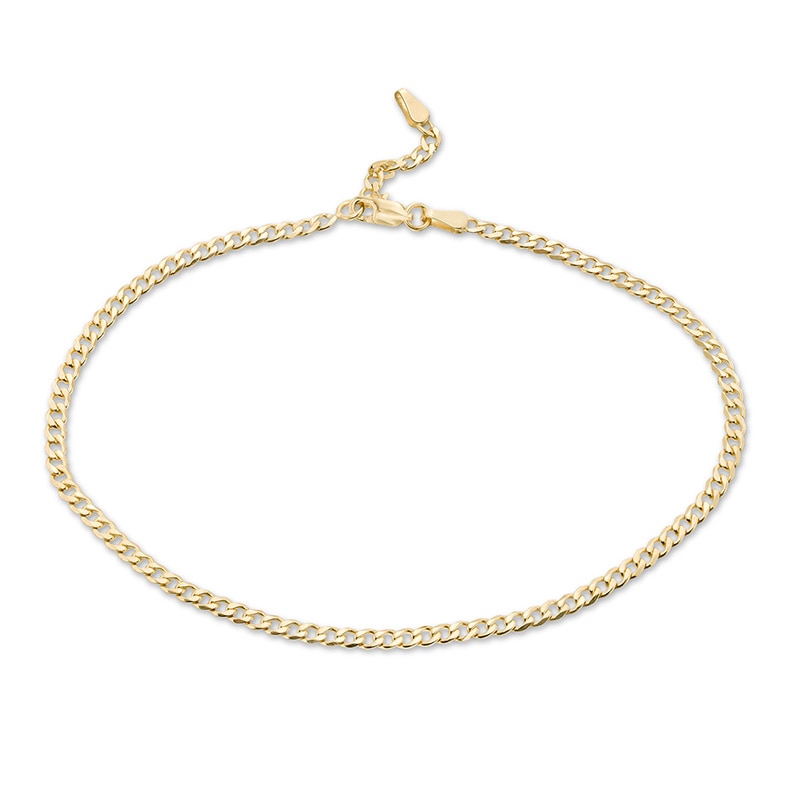 Main Image 1 of Previously Owned - 2.7mm Curb Chain Anklet in 14K Gold - 10"